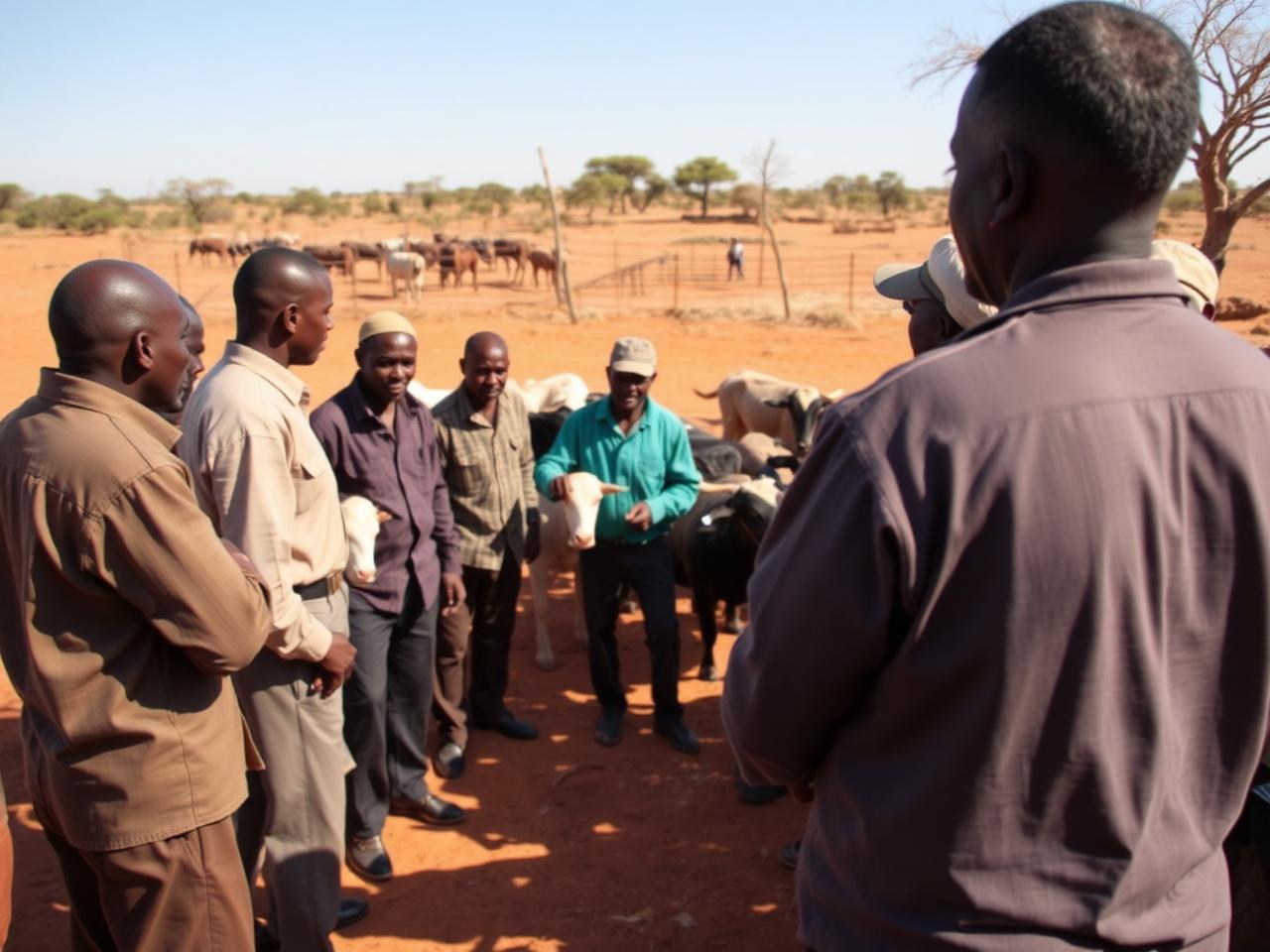 Farmers in a field training session